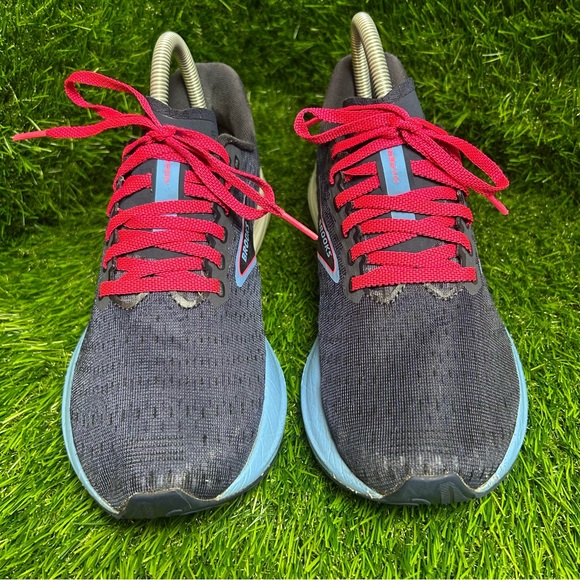 Brooks Women's Athletic Shoes - Navy with Sky Blue and Fuchsia Highlights - Picture 2 of 7